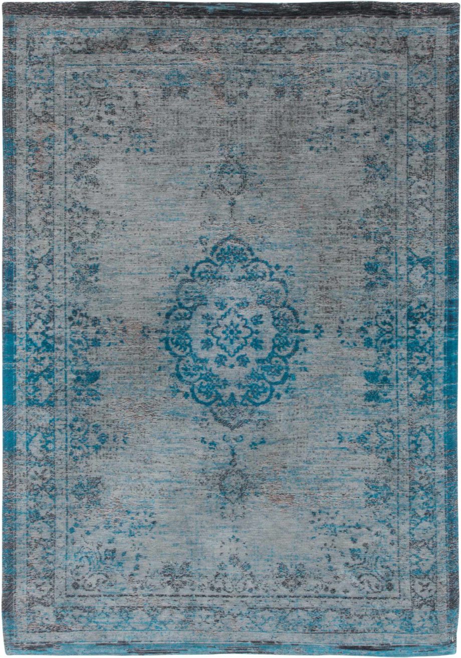 Louis De Poortere carpet LX 8255 Fading World Medaillon Grey Turquoise
