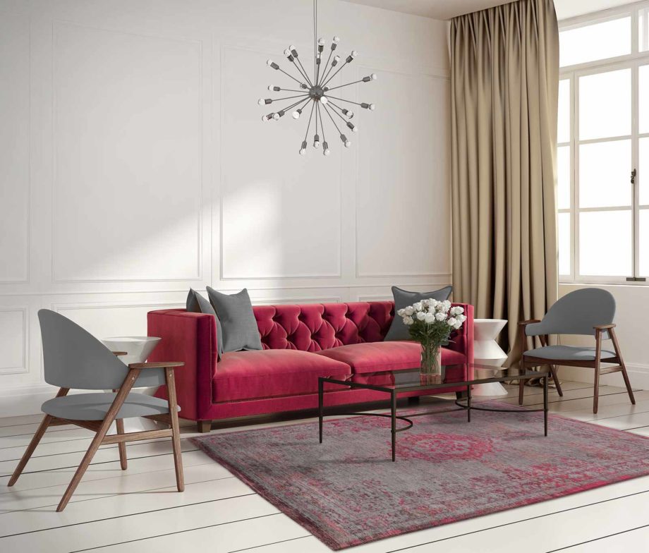 Louis De Poortere carpet LX 8261 Fading World Medaillon Pink Flash interior 2