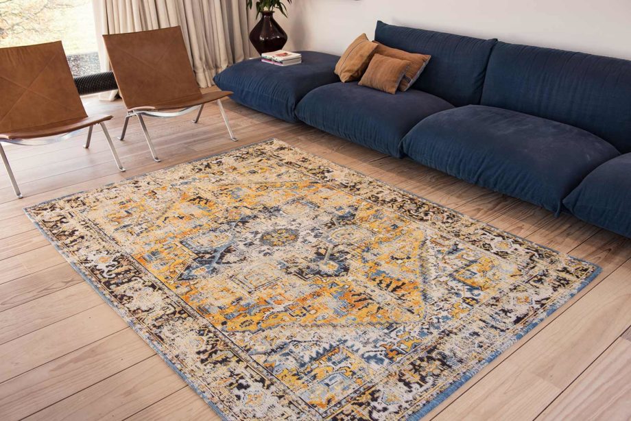 Louis De Poortere carpet LX 8704 Antiquarian Antique Heriz Amir Gold interior 2