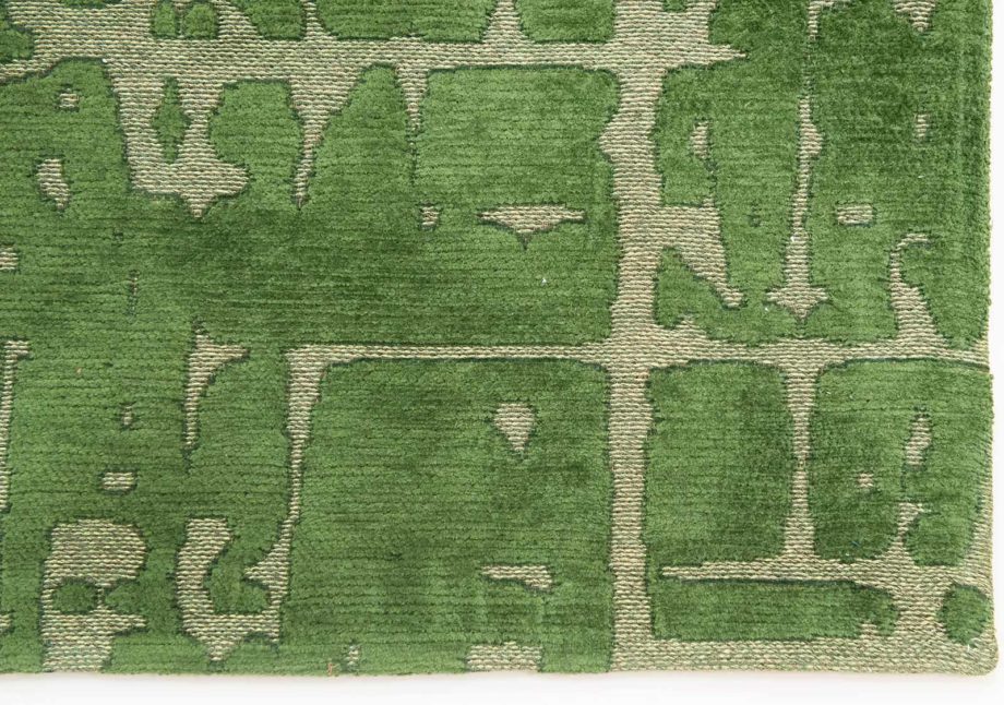 Louis De Poortere carpet LX 9202 Structures Baobab Perrier Green corner