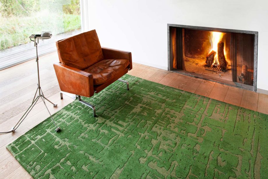 Louis De Poortere carpet LX 9202 Structures Baobab Perrier Green interior 3