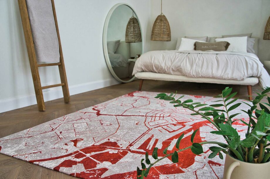 Louis De Poortere carpet Cities Amsterdam 9323 Orange Cut interior 1