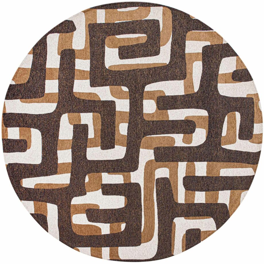 Louis De Poortere carpet Craft Kuba 9335 Bison round