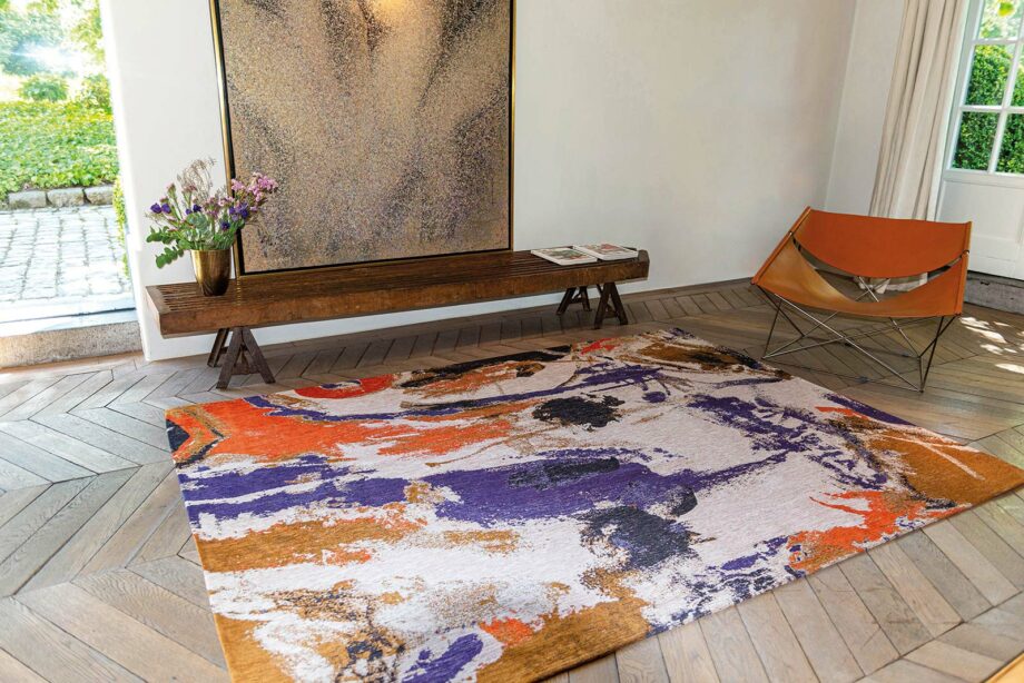 Louis De Poortere carpet Gallery Fresque 9342 Purple Game interior 1