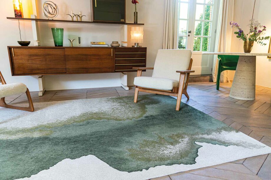 Louis De Poortere carpet Meditation Lagoon 9331 PLAM GREEN interior 2