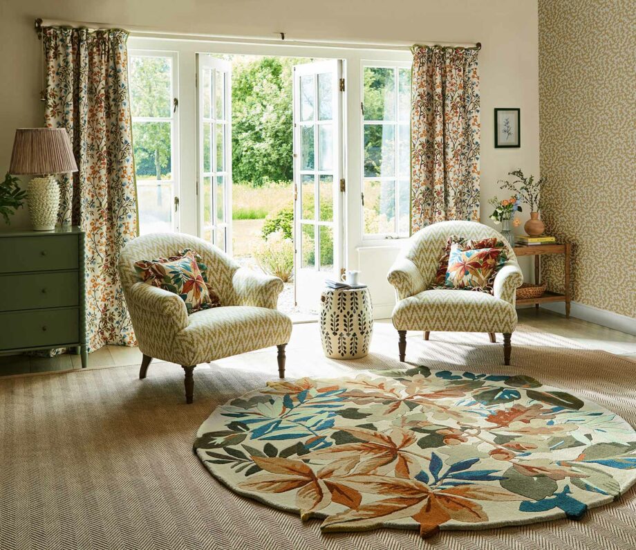 Sanderson Robins Wood Russet Brown 146501 round interior 1
