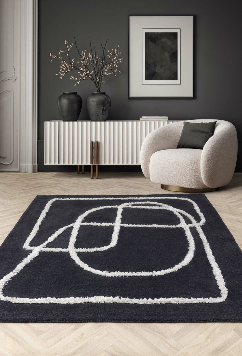 Asiatic carpet 94 Infinity Charcoal interior