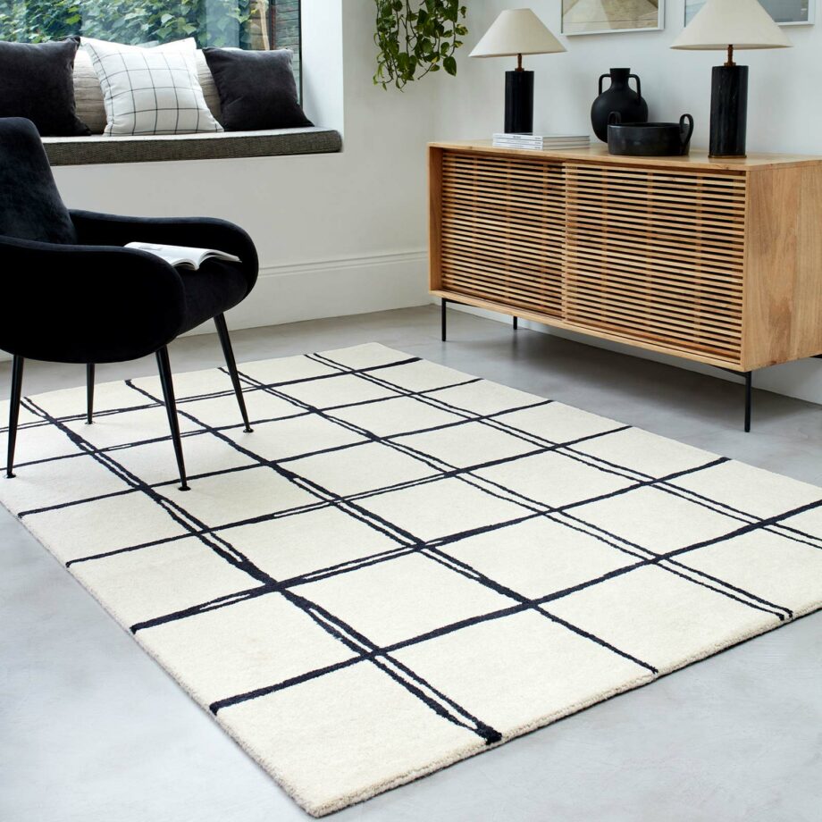 Asiatic carpet Albany Grid Monochrome interior square