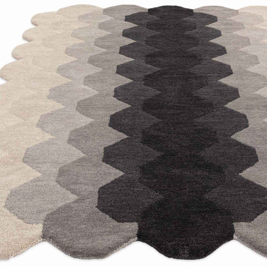 Asiatic carpet Hive Charcoal 1