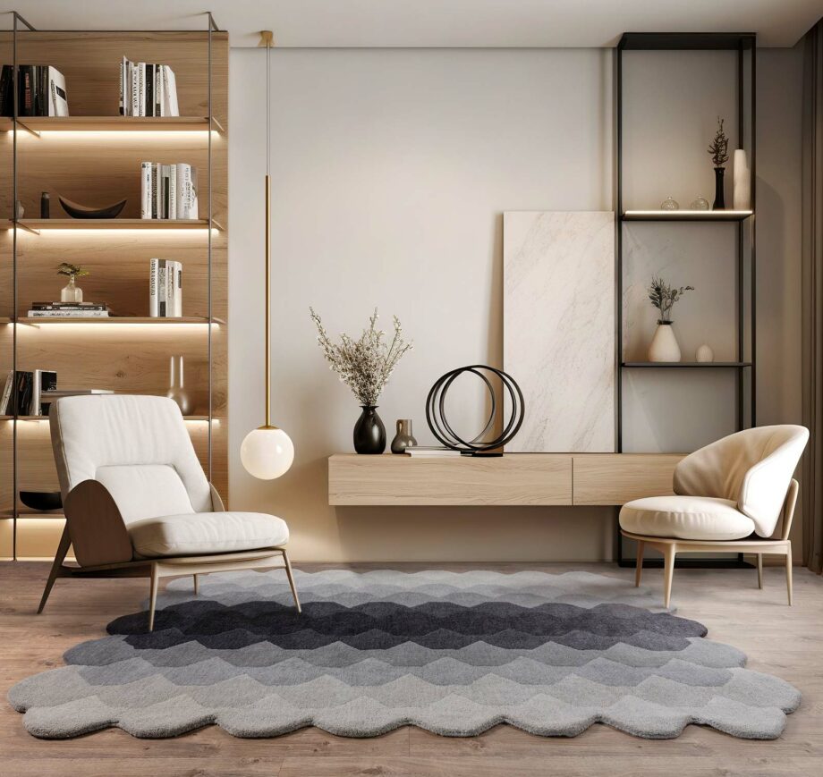 Asiatic carpet Hive Charcoal interior