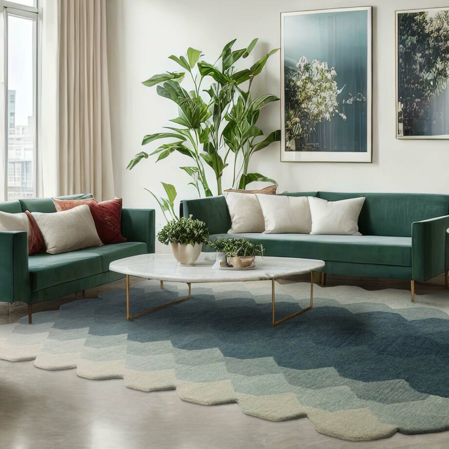 Asiatic carpet Hive Teal interior square