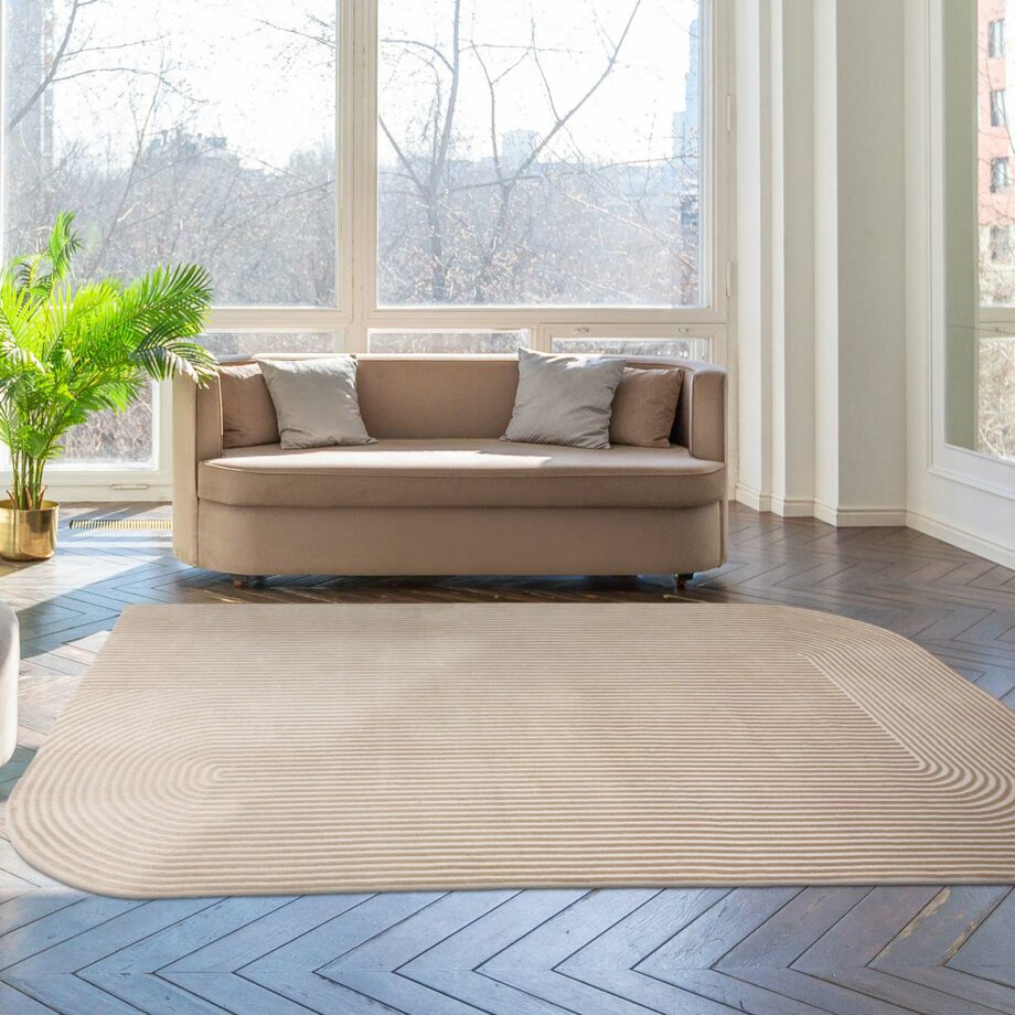 Asiatic carpet Kuza Shape Gold Cream interior square