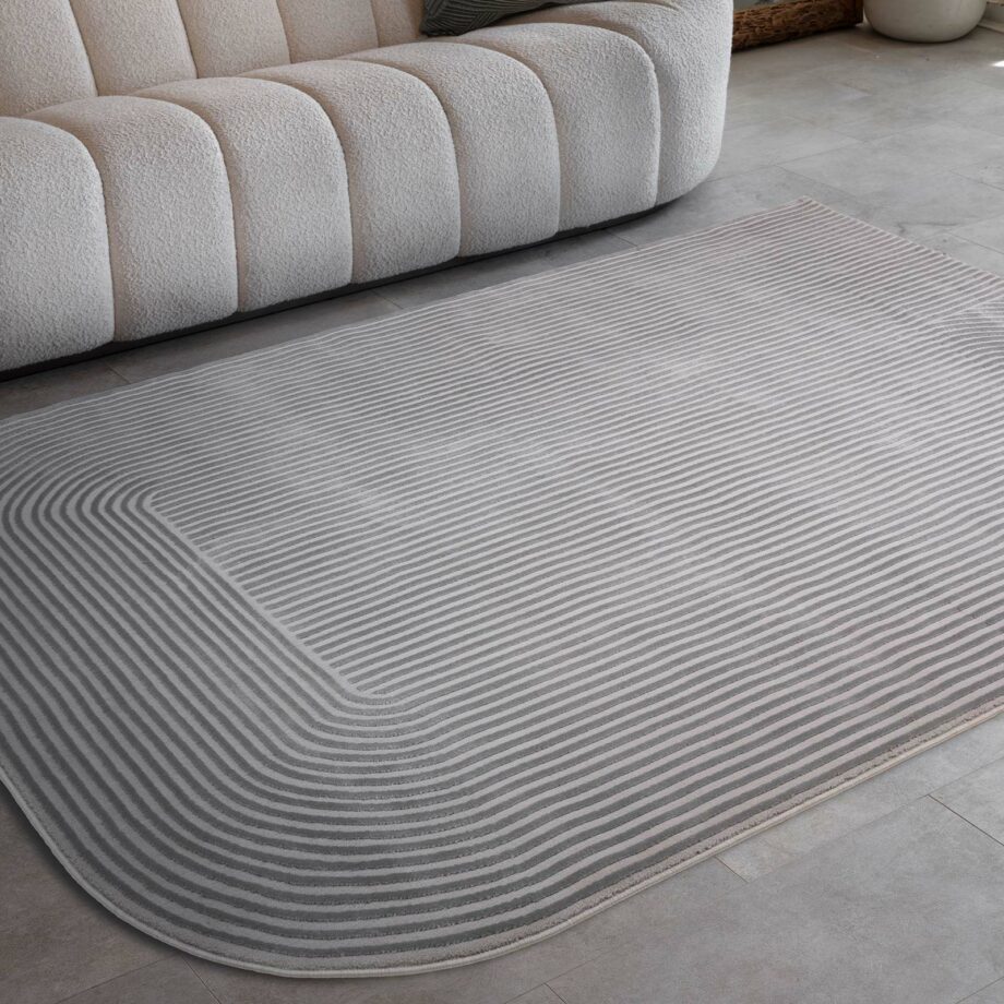 Asiatic carpet Kuza Shape Silver Grey interior square