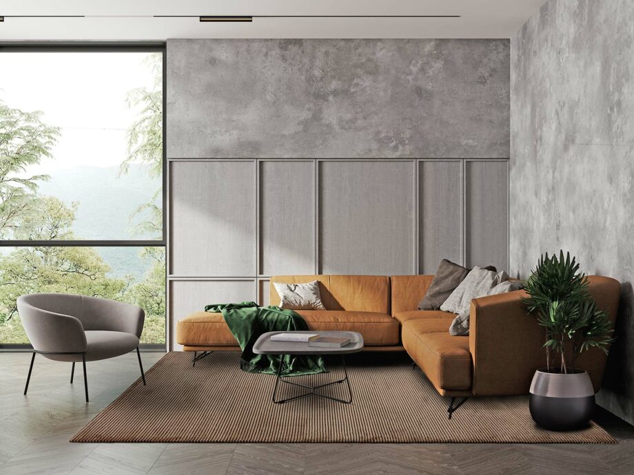 Asiatic carpet Kuza Stripe Terracotta interior