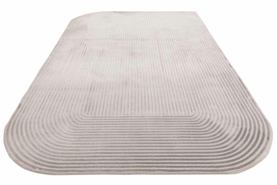 Asiatic carpet Kuza shape silver grey 3D