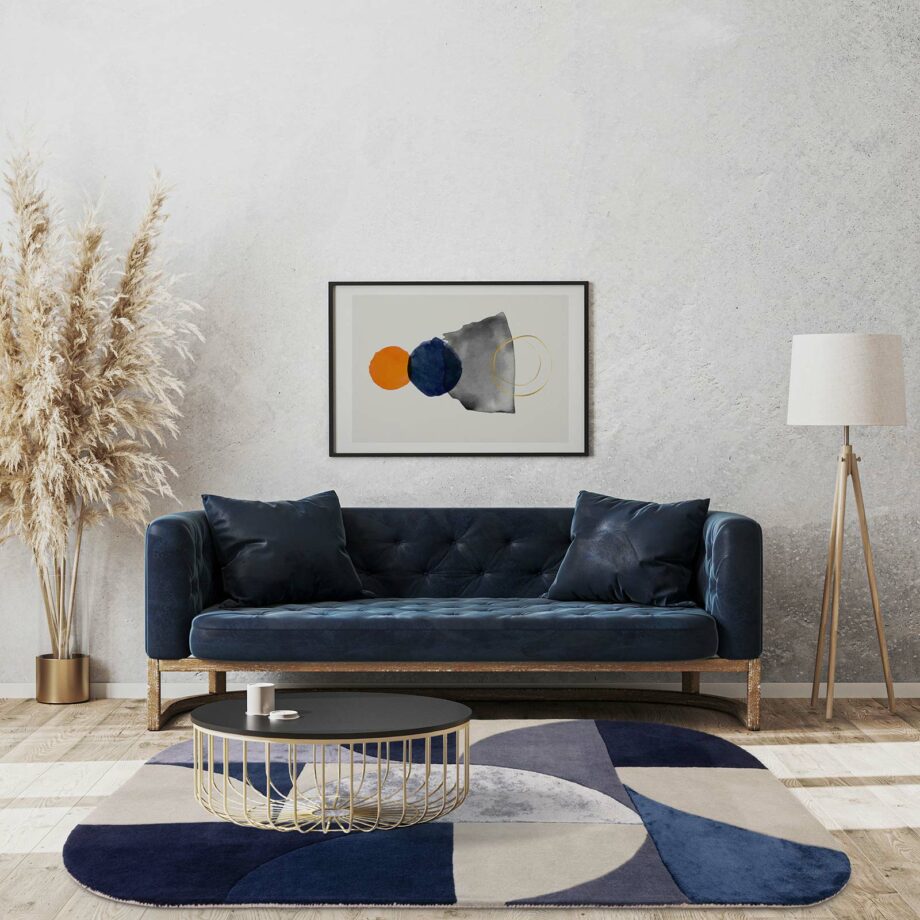 Asiatic carpet Matrix 74 Oval Indigo interior