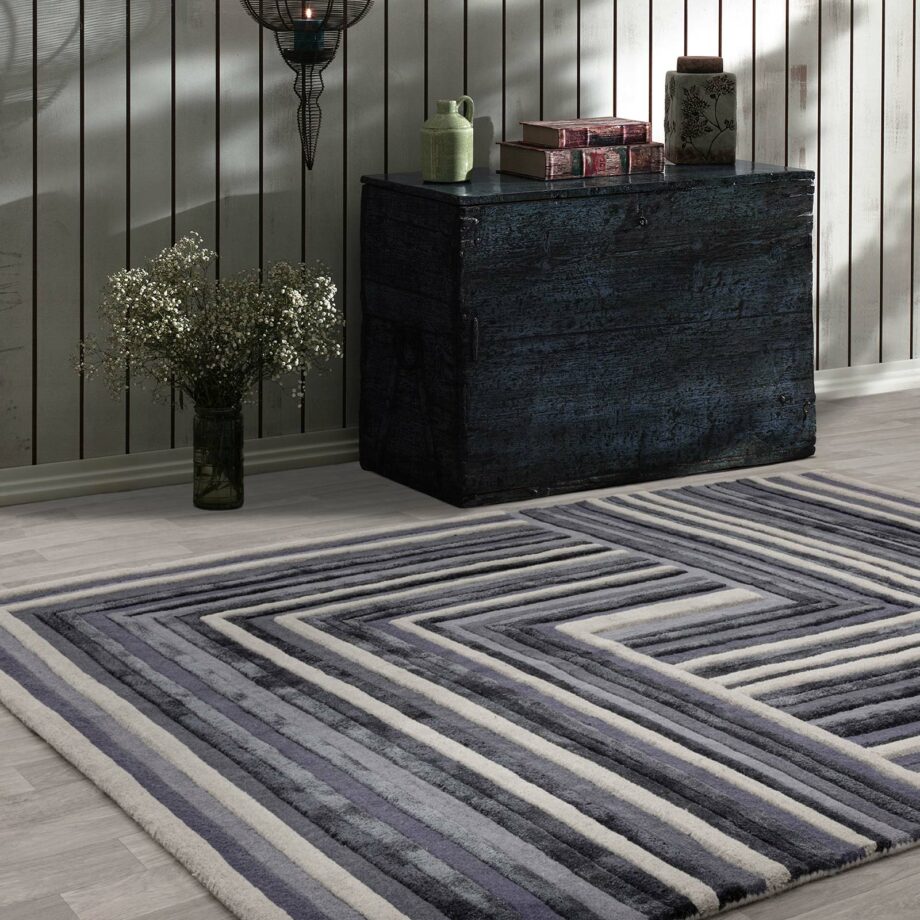 Asiatic carpet Matrix 81 Network Indigo interior square
