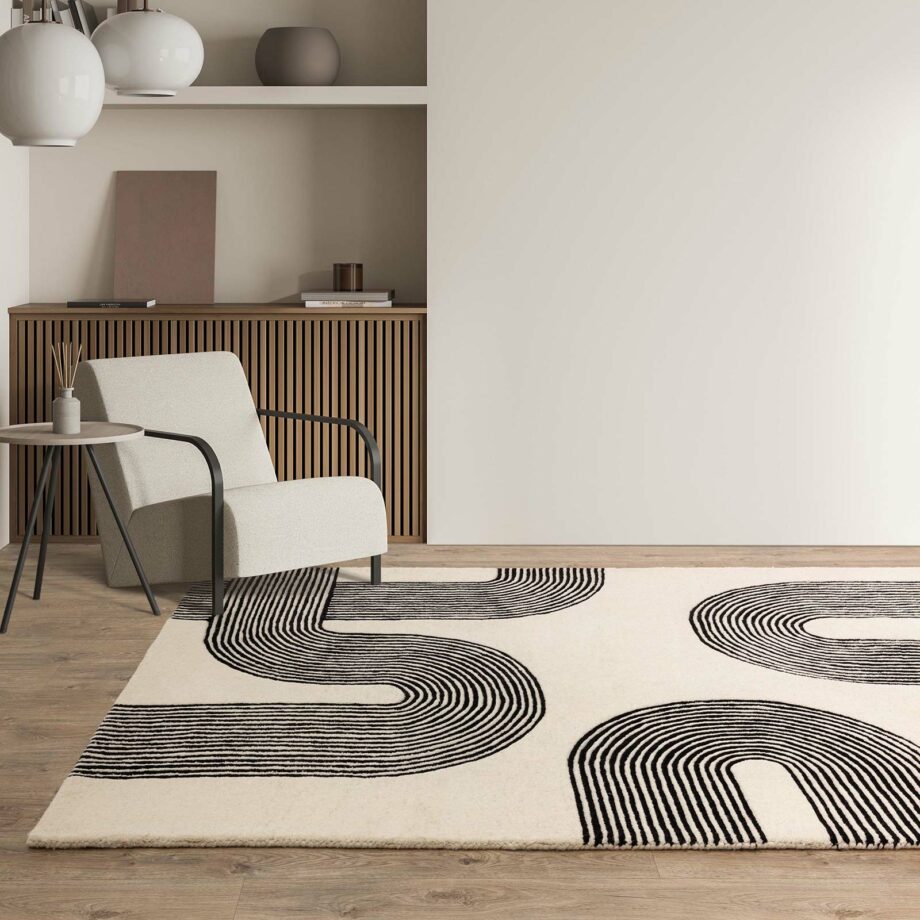 Asiatic carpet Matrix 87 Arches Black interior square