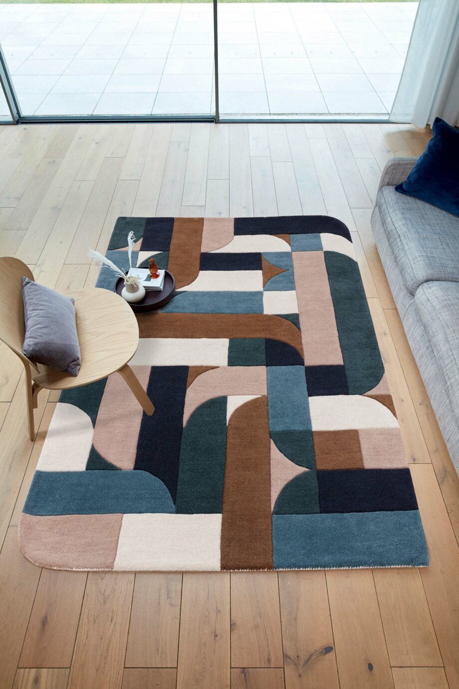 Asiatic carpet Matrix 89 Klotski Teal interior