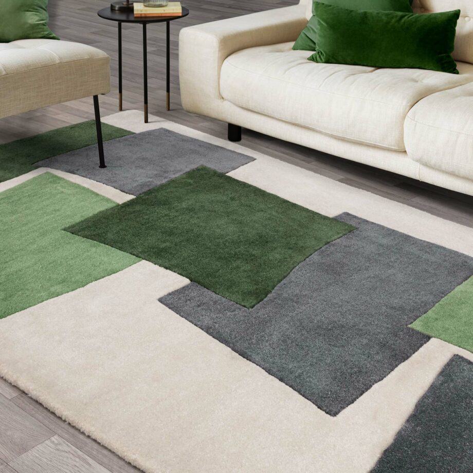 Asiatic carpet Romy 12 Papercut Green interior square
