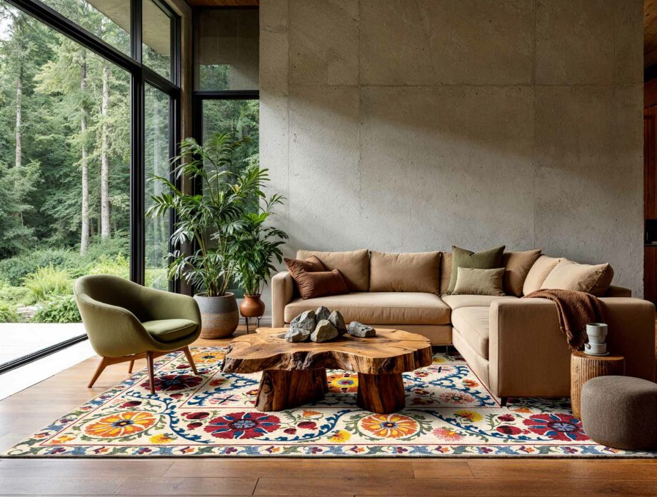 Louis De Poortere carpet Antiquarian Suzani 9728 Origine Ambiance