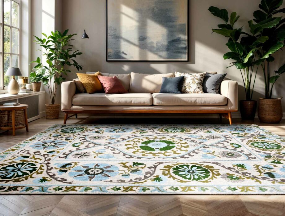 Louis De Poortere carpet Antiquarian Suzani 9732 Slavia Ambiance