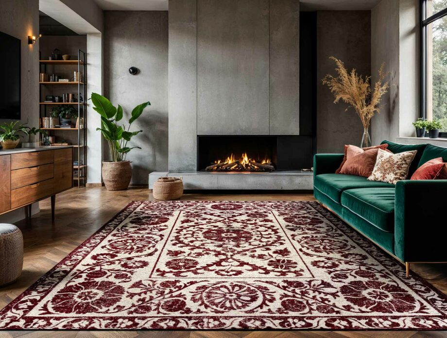 Louis De Poortere carpet Antiquarian Suzani 9734 Zephyr Ambiance