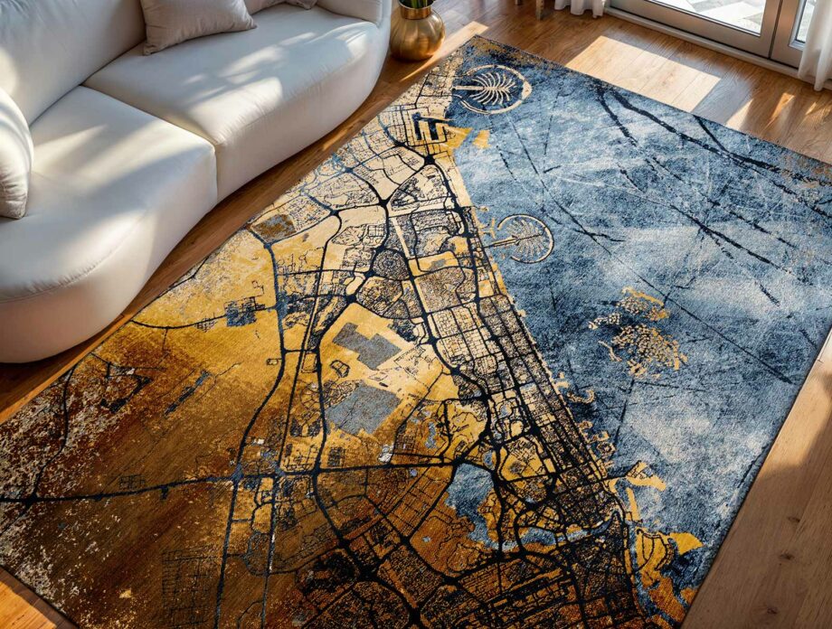 Louis De Poortere carpet Cities Dubai 9698 Cities Dubai Gold Sea Ambiance