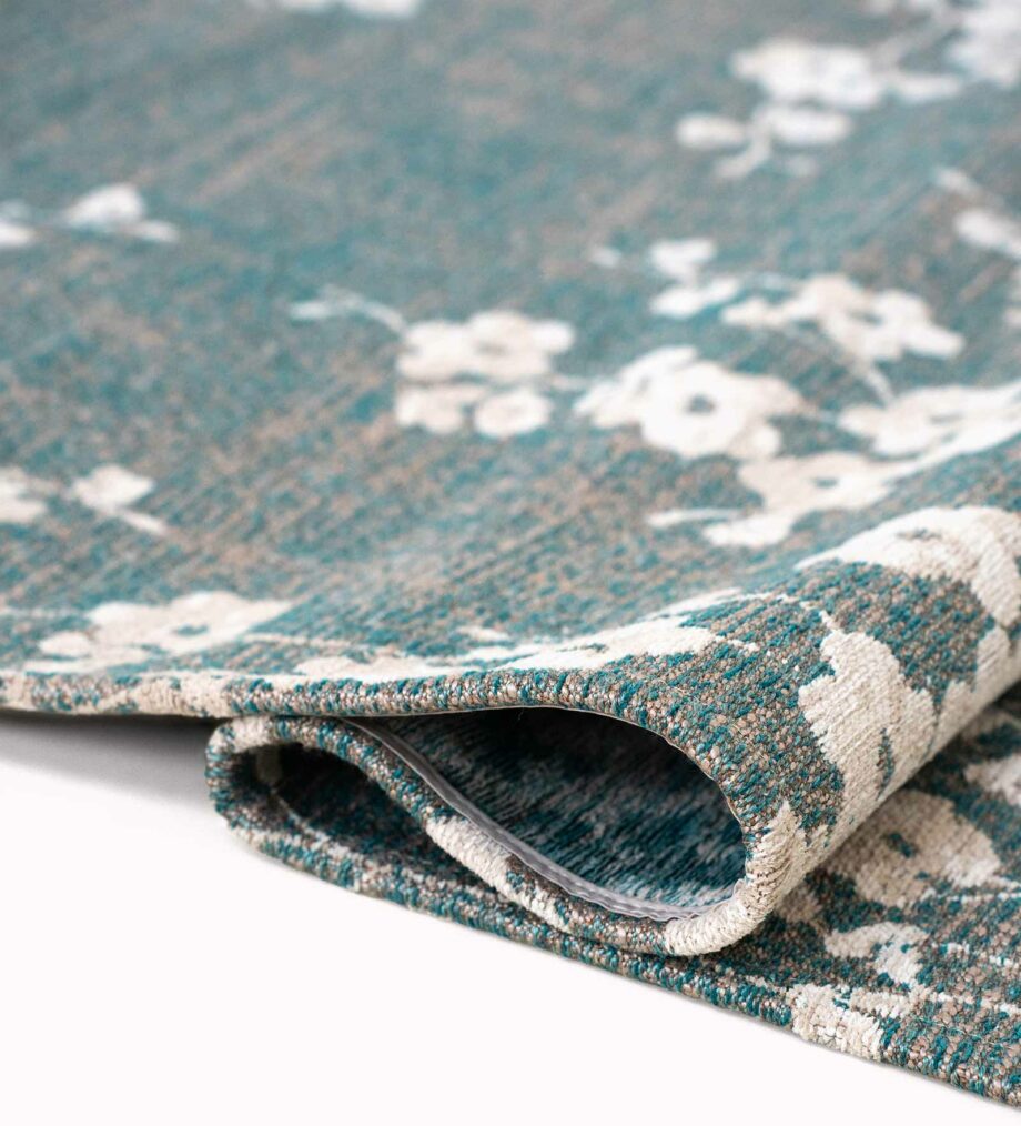 Louis De Poortere carpet Sakura 9850 Sakura Lake Blue fold